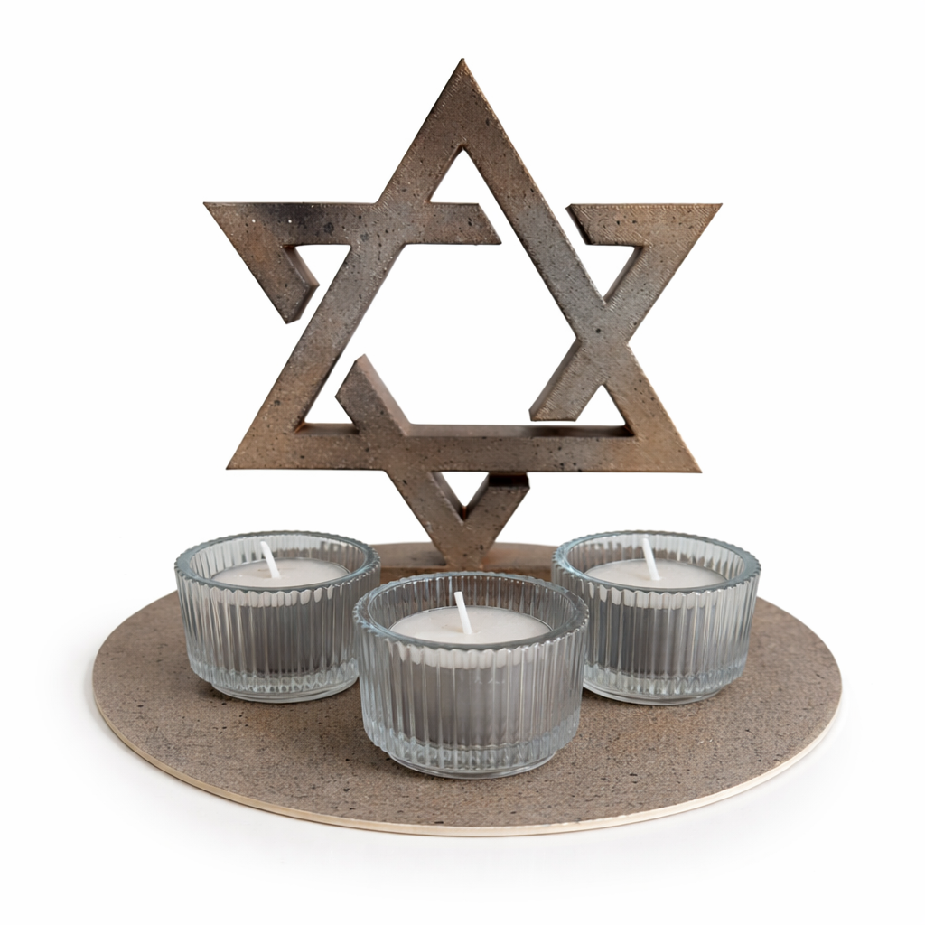 Bougeoir Maguen David – Artisanal & Personnalisable en 3D - photo 2